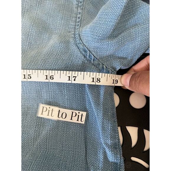 Anthropologie Cloth & Stone Fray Hem Blue Chambray Button Down Shirt Women's S - Picture 9 of 10